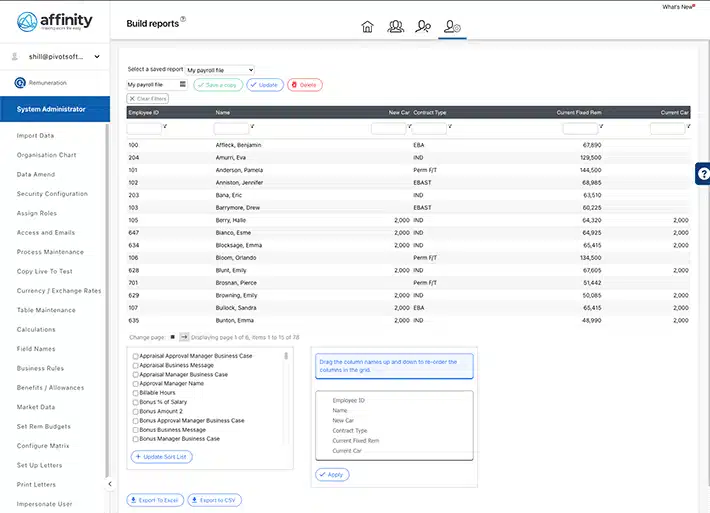 Custom reports and analytics dashboard showing real-time salary data and pay equity analysis