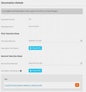 Employee vaccination form