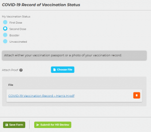 Employee vaccination form