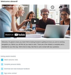 Employee welcome details