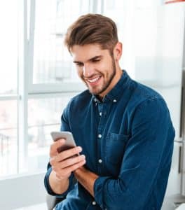 Man on mobile phone using Affinity Self Service