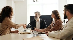 Team meeting to discuss compliance