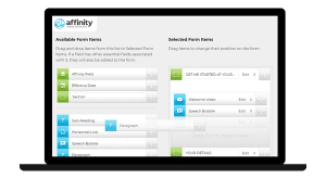 Affinity payroll software custom forms screen on laptop