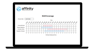 Affinity workforce management technology on laptop screen