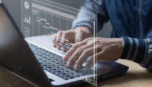 Office worker using Affinity Payroll