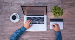 Office worker reading Affinity Blog